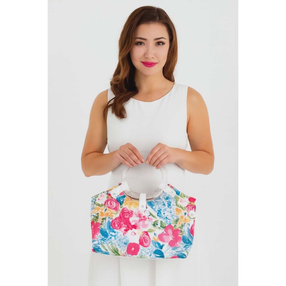 Floral Relic Bag TOP Handle Satchel HANDBAG PURSE ACRYLIC Floral WOMEN'S WOMAN'S